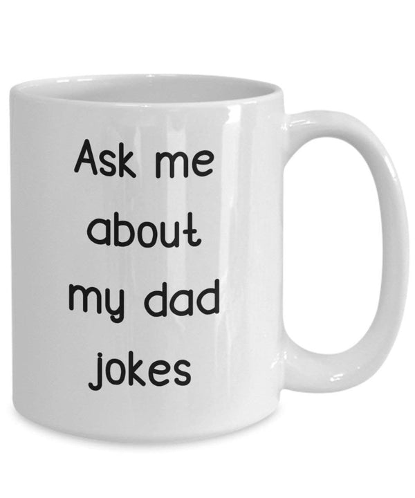Spreadpassion Ask Me About My Dad Jokes Tasse – Funny Tee Hot Cocoa Kaffeetasse – Neuheit Geburtstag Weihnachten Jahrestag Gag Geschenke Idee Weiß Variant Sold Out Or Unavailable