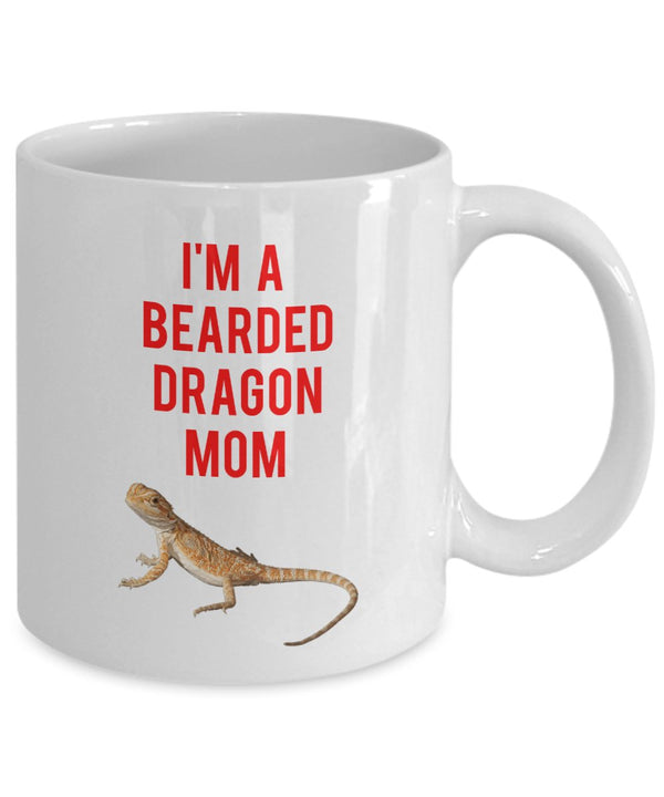 Spreadpassion Bearded Dragon Mom Mug - Funny Tea Hot Cocoa Coffee Cup - Novelty Birthday Christmas Anniversary Gag Gifts Idea