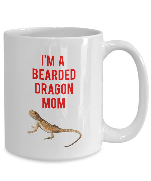 Spreadpassion Bearded Dragon Mom Mug - Funny Tea Hot Cocoa Coffee Cup - Novelty Birthday Christmas Anniversary Gag Gifts Idea