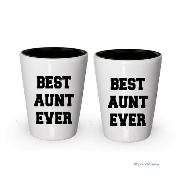spreadpassion Best Aunt Ever Shot Glass- Funny Shot Glasses (4)