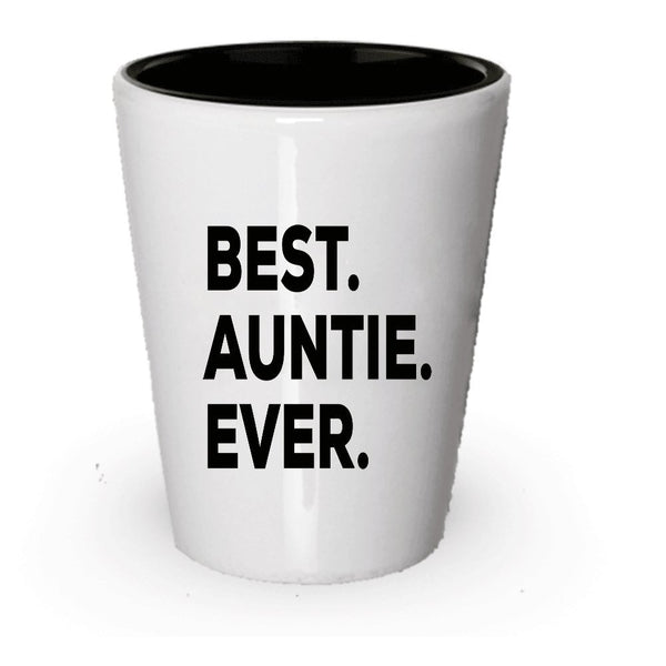 spreadpassion Best Auntie Ever Shot Glass - 1 You're Going To Be An Auntie - Funny Gag Gift - For A Novelty Present Idea - Add To Gift Bag Basket Box Set - Birthday Christmas Present (2)