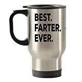 spreadpassion Best Farter Ever Travel Insulated Tumblers Mug - Happy Grand Novelty Gift Idea - 11 or 15 Ounce - Dad Daddy Father - Funny Gag Gift - For A Novelty Present Idea - Add To Gift Bag Basket Box Set