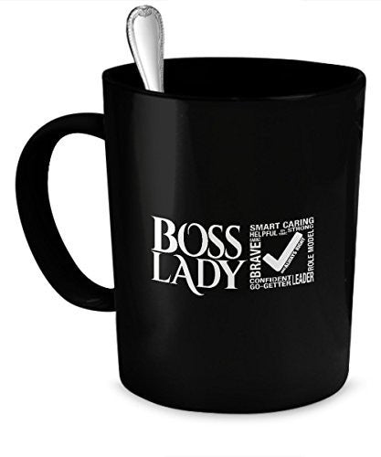 spreadpassion Boss Lady Mug - Boss Lady Gift - Gift for Boss Women - Boss Lady Coffee Mug Black