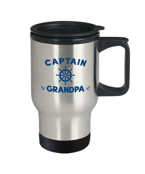 Spreadpassion Captain Grandpa Travel Mug - Funny Insulated Tumbler - Novelty Birthday Christmas Anniversary Gag Gifts Idea