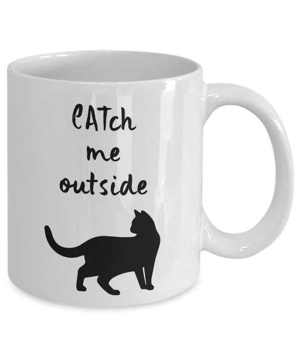 Spreadpassion CATch Me Outside - Funny Cat Lover Mug - Feline Gifts - Mom Dad Ceramic Coffee Cup Women Men White Variant Sold Out Or Unavailable