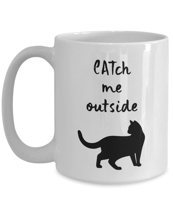 Spreadpassion CATch Me Outside - Funny Cat Lover Mug - Feline Gifts - Mom Dad Ceramic Coffee Cup Women Men White Variant Sold Out Or Unavailable