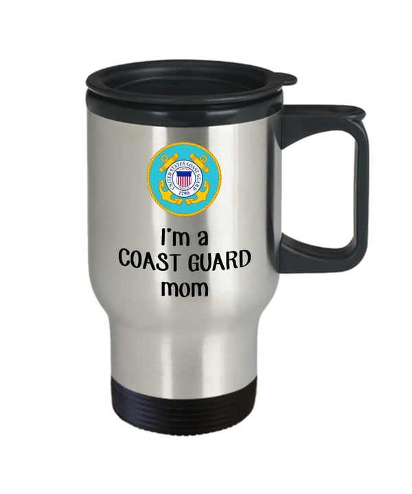 Spreadpassion Coast Guard Mom Travel Mug - Funny Tea Hot Cocoa Coffee Insulated Tumbler - Novelty Birthday Christmas Anniversary Gag Gifts Idea