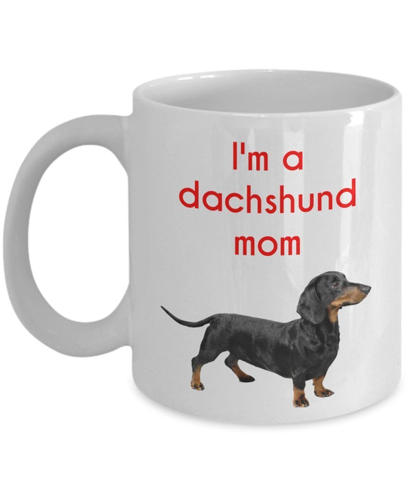 spreadpassion Dachshund Mom Mug - Funny Tea Hot Cocoa Coffee Cup - Novelty Birthday Christmas Anniversary Gag Gifts Idea White Variant sold out or unavailable