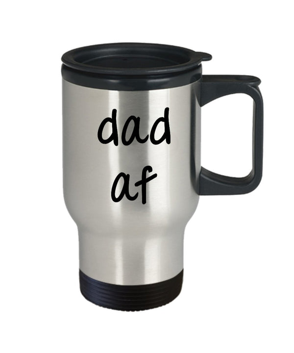 Spreadpassion Dad Af Travel Mug - Funny Tea Hot Cocoa Coffee Insulated Tumbler - Novelty Birthday Gift Idea