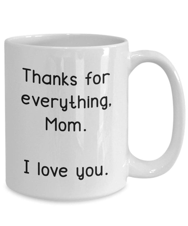 Spreadpassion Dank Für Alles Mom I Love You Kaffee Tasse – Funny Tee Hot Cocoa Kaffeetasse – Neuheit Geburtstag Weihnachten Jahrestag Gag Geschenke Idee Weiß Variant Sold Out Or Unavailable