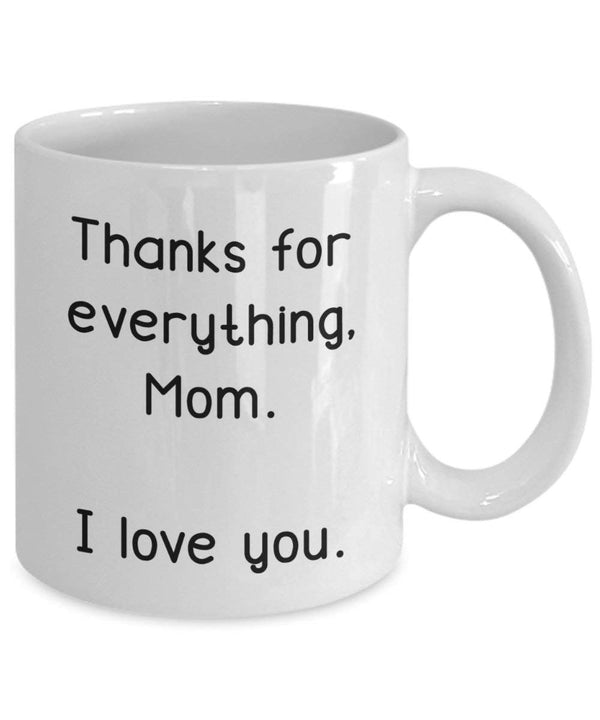 Spreadpassion Dank Für Alles Mom I Love You Kaffee Tasse – Funny Tee Hot Cocoa Kaffeetasse – Neuheit Geburtstag Weihnachten Jahrestag Gag Geschenke Idee Weiß Variant Sold Out Or Unavailable