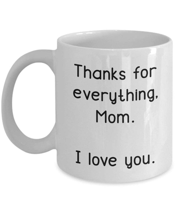 spreadpassion Dank für Alles Mom I Love You Kaffee Tasse – Funny Tee Hot Cocoa Kaffeetasse – Neuheit Geburtstag Weihnachten Jahrestag Gag Geschenke Idee Weiß Variant sold out or unavailable