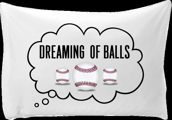 spreadpassion Dreaming of (base) balls - hand printed pillow case