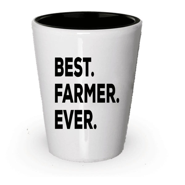 spreadpassion Farmer Shot Glass - Farmer Gifts - For Farmers - Novelty For Women Men Or A Mom Or Dad - Funny Gag Gift - Ideas For Anniversary Birthday Christmas - Put In Gift Basket Set Bag (4)