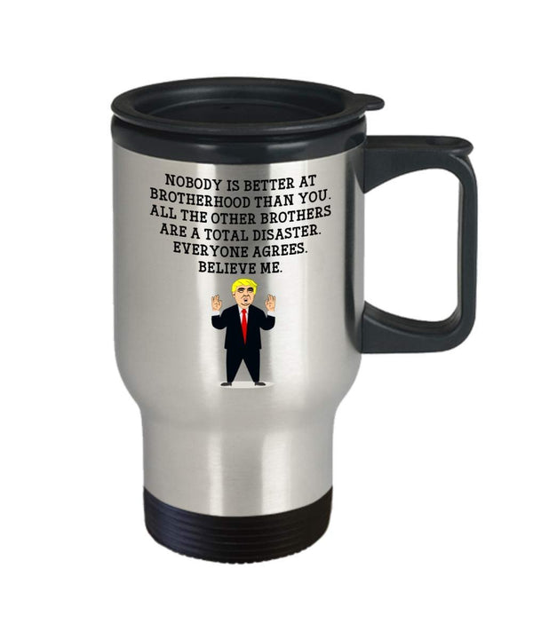 Spreadpassion Funny Brother Trump Head Travel Mug - Donald Trump Insulated Tumbler - Brother Gifts Idea