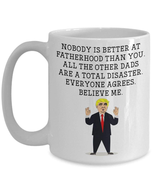 Spreadpassion Funny Dad Trump Head Mug - Donald Trump Coffee Cup - Novelty Gift Idea Fatherhood Gag Idea President