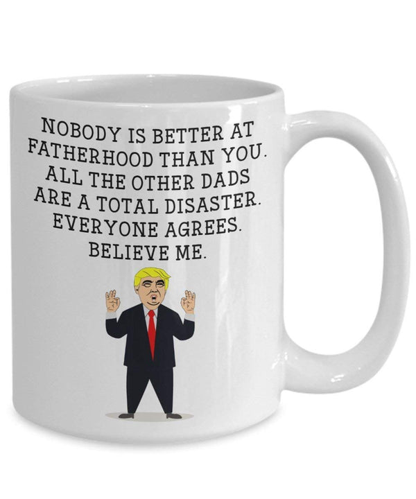 Spreadpassion Funny Dad Trump Head Mug - Donald Trump Coffee Cup - Novelty Gift Idea Fatherhood Gag Idea President