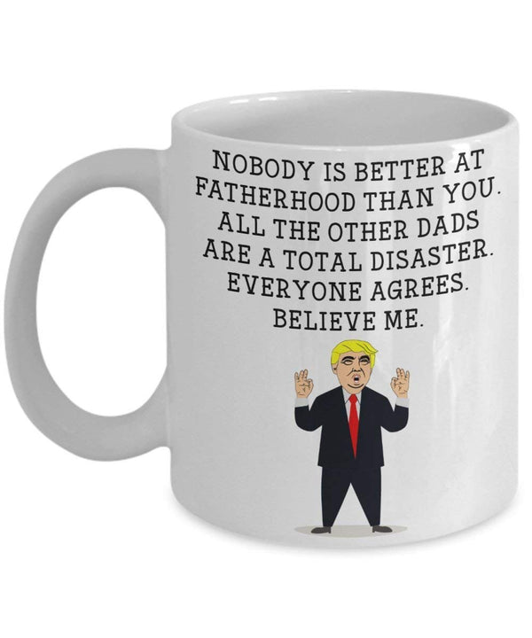 spreadpassion Funny Dad Trump Head Mug - Donald Trump Coffee Cup - Novelty Gift Idea Fatherhood Gag Idea President