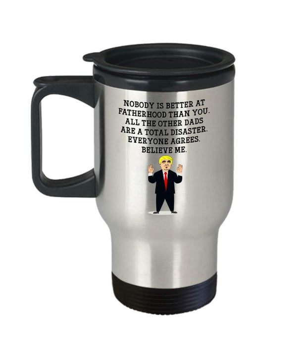 spreadpassion Funny Dad Trump Head Travel Mug - Donald Trump Insulated Tumbler - Dad Gifts - Father's day gifts Idea From Daughter and Son