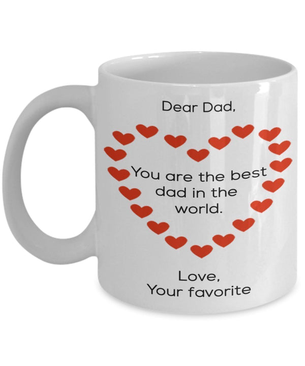 spreadpassion Funny Father's Day Gifts Idea - Dear Dad You are the best dad in the World Coffee Mug - 15 oz Ceramic Gift from your Favorite Child White Variant sold out or unavailable