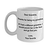 spreadpassion Funny Grandma Gifts - I'd Punch Another Grandma in The Face Coffee Mug - Gag Gift Cup from Your Favorite Child