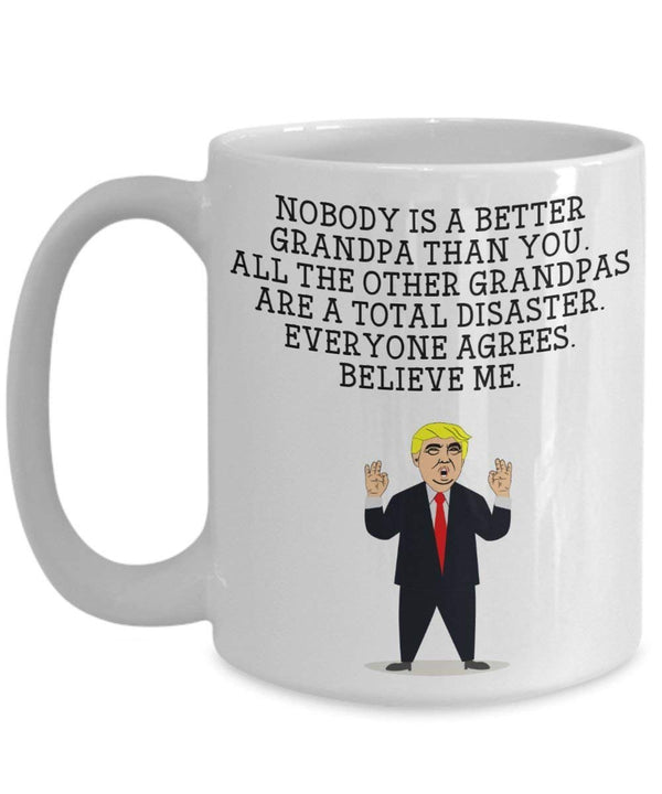 Spreadpassion Funny Grandpa Trump Head Mug - Donald Trump Coffee Cup - Novelty Gift Idea Grandpa Gag Idea President