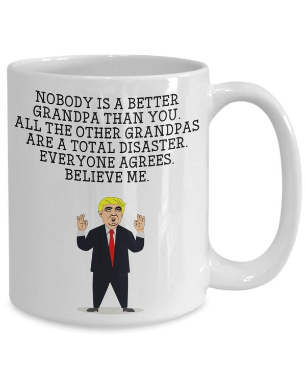 Spreadpassion Funny Grandpa Trump Head Mug - Donald Trump Coffee Cup - Novelty Gift Idea Grandpa Gag Idea President