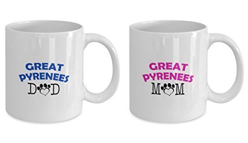 Spreadpassion Funny Great Pyrenees Couple Mug – Great Pyrenees Dad – Great Pyrenees Mom – Great Pyrenees Lover Gifts - Unique Ceramic Gifts Idea (Dad & Mom)