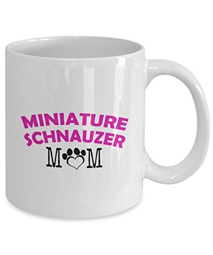 Spreadpassion Funny Miniature Schnauzer Couple Mug – Miniature Schnauzer Dad – Miniature Schnauzer Mom – Miniature Schnauzer Lover Gifts - Unique Ceramic Gifts Idea (Mom)