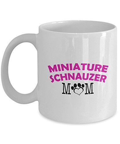 spreadpassion Funny Miniature Schnauzer Couple Mug – Miniature Schnauzer Dad – Miniature Schnauzer Mom – Miniature Schnauzer Lover Gifts - Unique Ceramic Gifts Idea (Mom)
