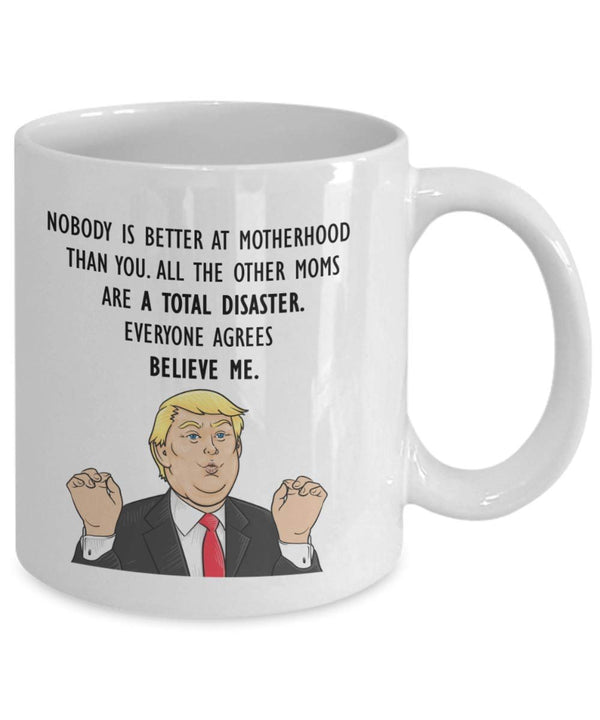 Spreadpassion Funny Mom Mug Trump Head Donald Coffee Cup President Mother’s Day Novelty Gift Idea Mommy Best Ever