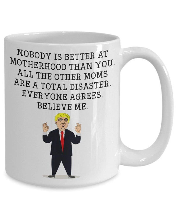 Spreadpassion Funny Mom Trump Head Mug - Donald Trump Coffee Cup - Novelty Gift Idea Motherhood Gag Idea President