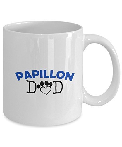 Spreadpassion Funny Papillon Couple Mug – Papillon Dad – Papillon Mom – Papillon Lover Gifts - Unique Ceramic Gifts Idea (Dad)