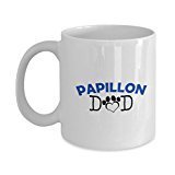 spreadpassion Funny Papillon Couple Mug – Papillon Dad – Papillon Mom – Papillon Lover Gifts - Unique Ceramic Gifts Idea (Dad)