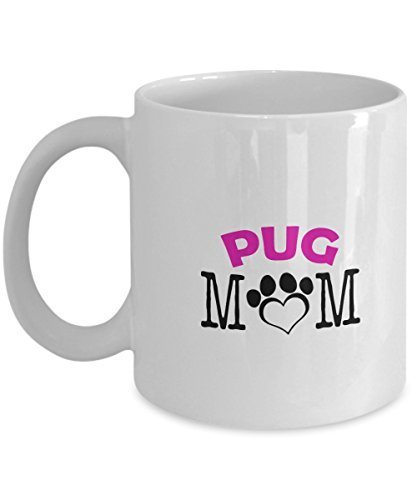 spreadpassion Funny Pug Couple Mug - Pug Dad - Pug Mom - Pug Lover Gifts - Unique Ceramic Gifts Idea (Mom)