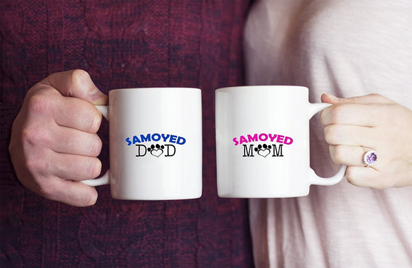 Spreadpassion Funny Samoyed Couple Mug – Samoyed Dad – Samoyed Mom – Samoyed Lover Gifts - Unique Ceramic Gifts Idea (Mom) Dad Variant Sold Out Or Unavailable