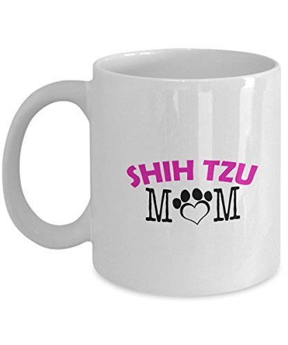 spreadpassion Funny Shih Tzu Couple Mug – Shih Tzu Dad – Shih Tzu Mom – Shih Tzu Lover Gifts - Unique Ceramic Gifts Idea (Mom)