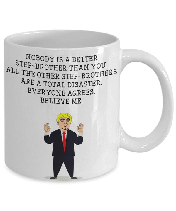 Spreadpassion Funny Stepbrother Trump Head Becher – Donald Trump Kaffeetasse – Neuheit Geschenkidee Stepbrother Gag Idee Präsident