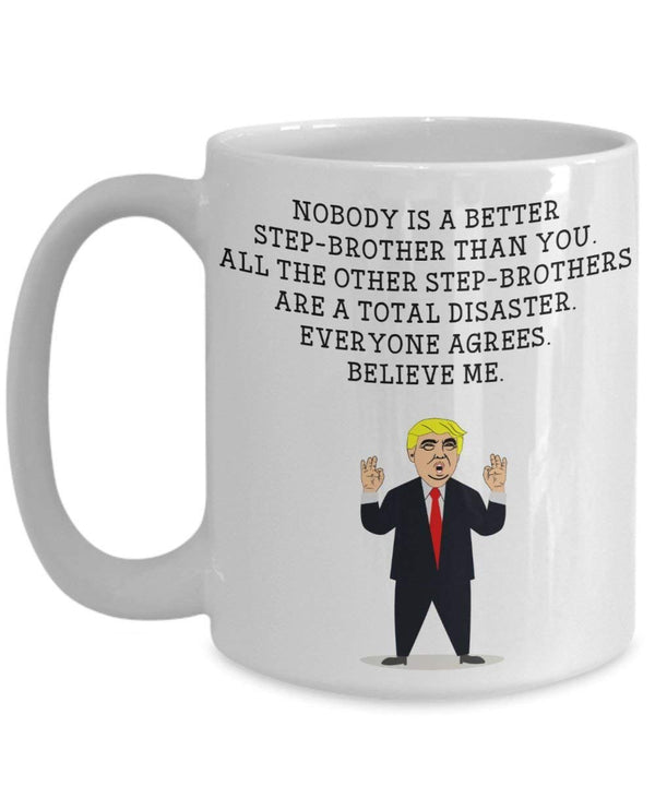 Spreadpassion Funny Stepbrother Trump Head Becher – Donald Trump Kaffeetasse – Neuheit Geschenkidee Stepbrother Gag Idee Präsident