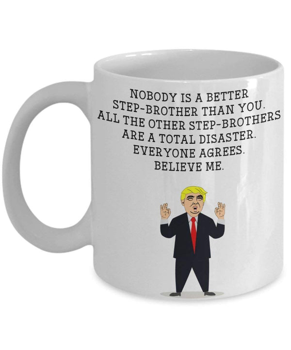 spreadpassion Funny stepbrother Trump Head Becher – Donald Trump Kaffeetasse – Neuheit Geschenkidee stepbrother Gag Idee Präsident