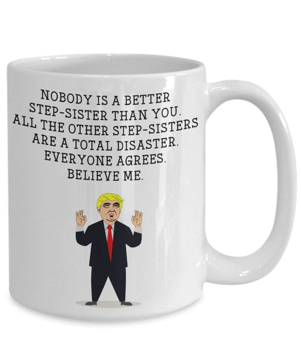 Spreadpassion Funny Stepsister Trump Head Becher – Donald Trump Kaffeetasse – Neuheit Geschenkidee Stepsister Gag Idee Präsident