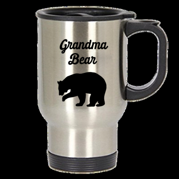 spreadpassion Grandma Bear Travel Mug - Funny Tea Hot Cocoa Insulated Tumbler - Novelty Birthday Christmas Anniversary Gag Gifts Idea