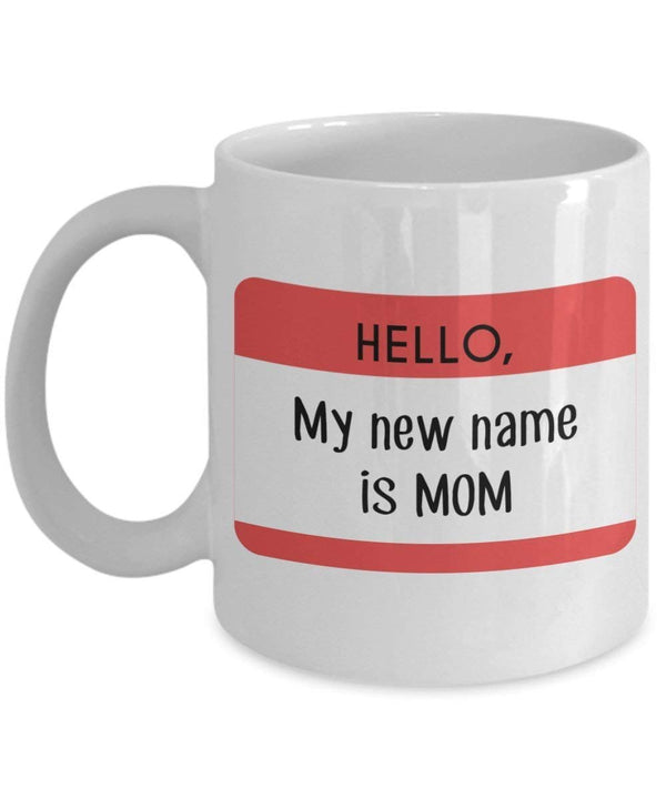 spreadpassion Hello My New Name Is Mom Tasse – Funny Tee Hot Cocoa Kaffeetasse – Neuheit Geburtstag Weihnachten Jahrestag Gag Geschenke Idee Weiß Variant sold out or unavailable
