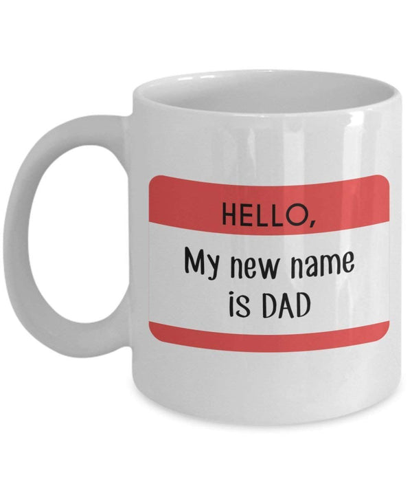 spreadpassion Hello My New Name ist Dad Tasse – Funny Tee Hot Cocoa Kaffeetasse – Neuheit Geburtstag Weihnachten Jahrestag Gag Geschenke Idee Weiß Variant sold out or unavailable