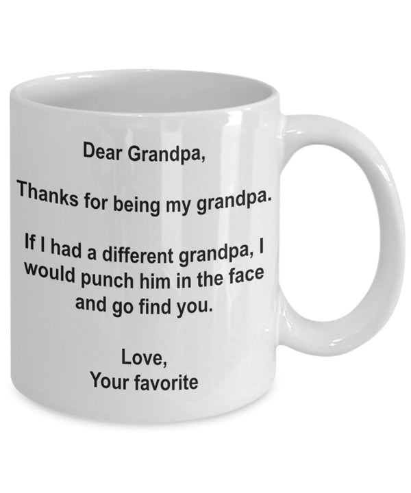 Spreadpassion Lustige Tasse Mit Aufschrift „I'd Punch Another Grandpa In The Face“ Weiß Variant Sold Out Or Unavailable