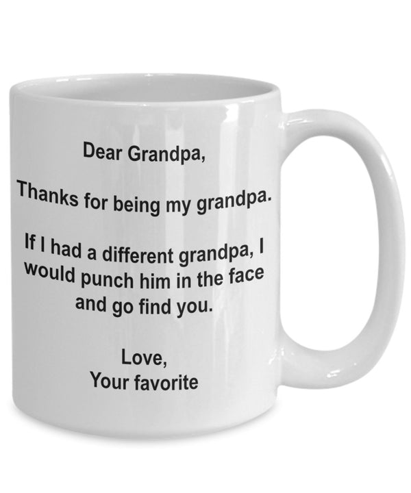 Spreadpassion Lustige Tasse Mit Aufschrift „I'd Punch Another Grandpa In The Face“ Weiß Variant Sold Out Or Unavailable