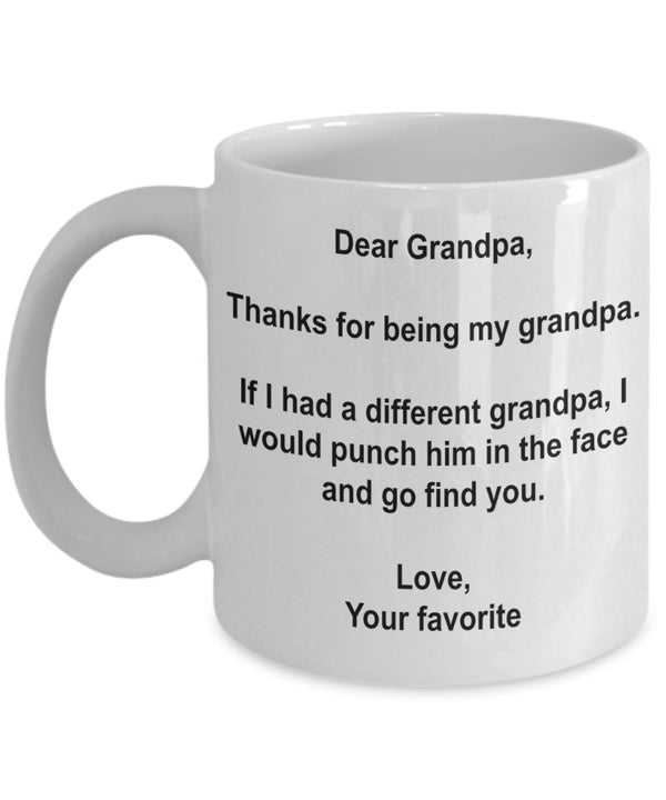 spreadpassion Lustige Tasse mit Aufschrift „I'd Punch Another Grandpa In The Face“ Weiß Variant sold out or unavailable