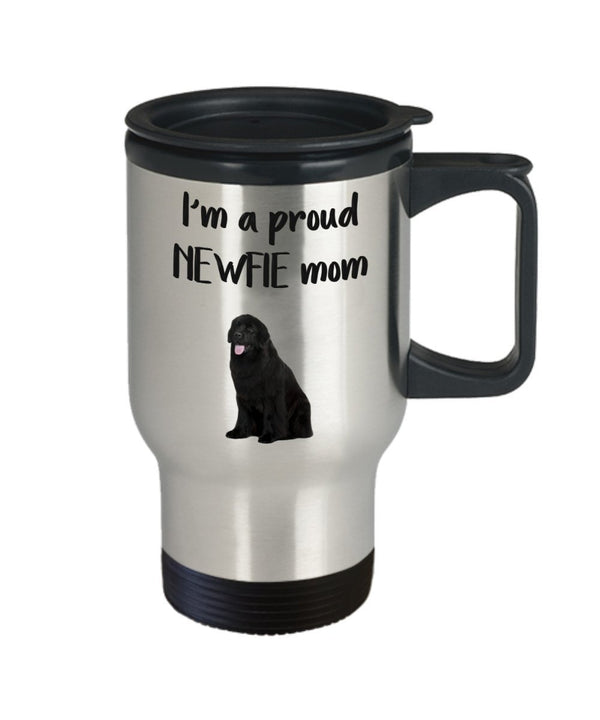 Spreadpassion Newfie Mom Travel Mug - Funny Tea Hot Cocoa Coffee Insulated Tumbler - Novelty Birthday Gift Idea