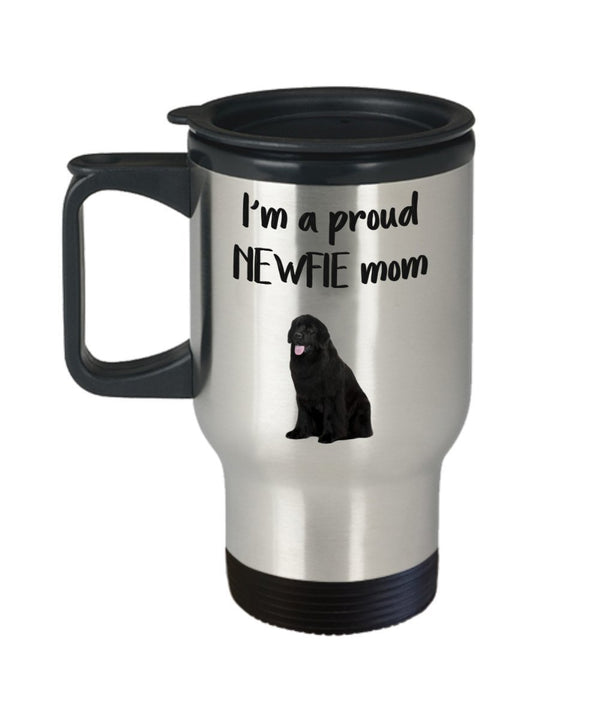 spreadpassion Newfie Mom Travel Mug - Funny Tea Hot Cocoa Coffee Insulated Tumbler - Novelty Birthday Gift Idea