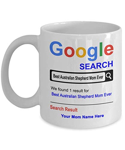 Spreadpassion Personalized Australian Shepherd Mom Mug - Australian Shepherd Mom Gifts - Custom Mom Name - Dog Mother's Day Gifts